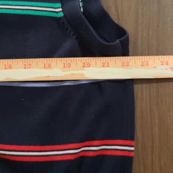 Fairway & Greene Sweater Vest Men's 1/4 Zip Pullover Blue Stripes Large - Picture 8 of 9